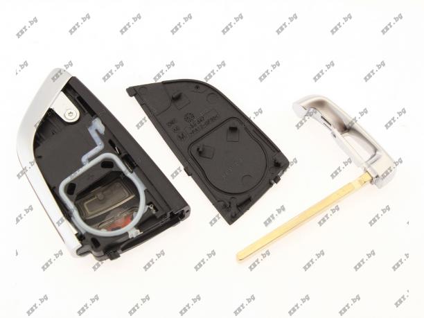 Празна кутийка KEY за смарт ключ на BMW X5 с 4 бутона и авариен ключ